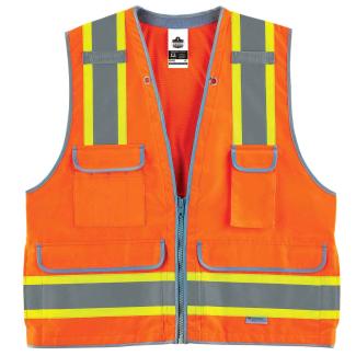 Glowear 8254HDZ Two-Tone Heavy-Duty Surveyors Vest - Type R, Class 2, Zipper