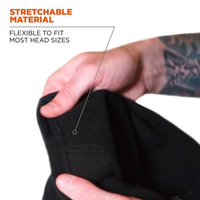 Stretchable material: flexible to fit most head sizes