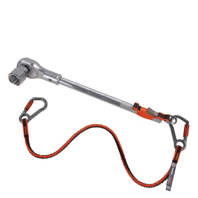 web d-ring tool tail attached to a socket wrench and tether
