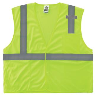 GloWear 8210HL-S Mesh Hi-Vis Safety Vest - Type R, Class 2, Hook & Loop, Single Size, 2 Pockets