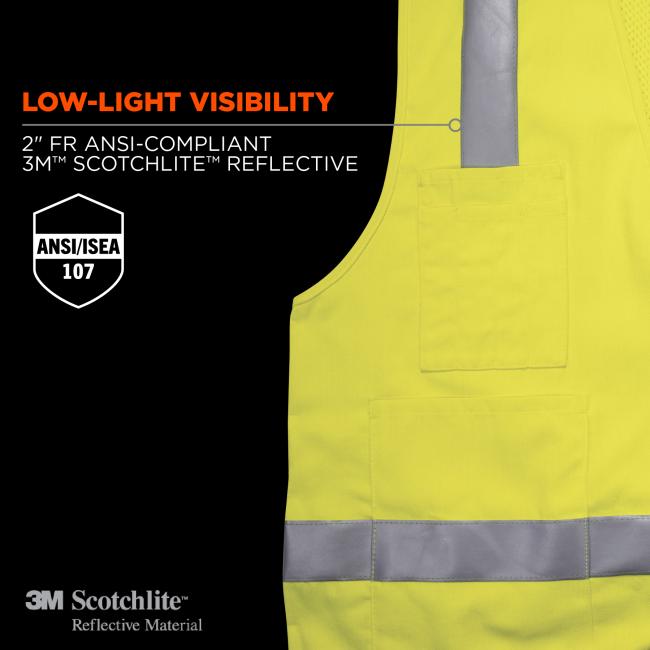 Type R Class 2 high visibility: 2 inch FR ansi/isea 107 compliant 3M Scotchlite Reflective Material