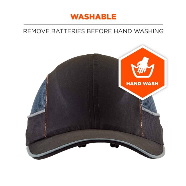 Washable: remove batteries before hand washing. Icon says Òhand washÓ