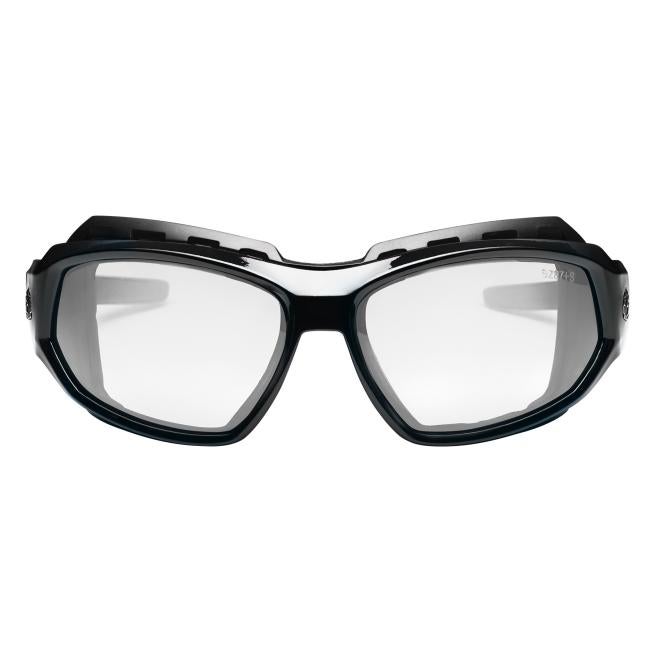 Front of glasses with gasket attached