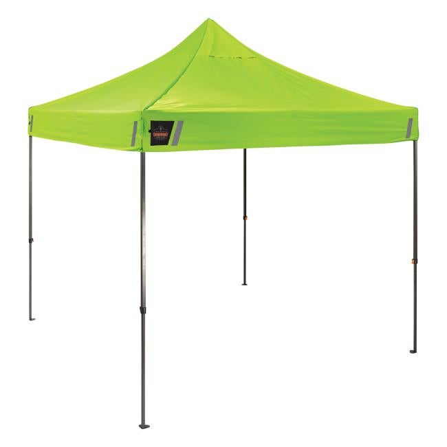 3q view of lime heavy duty pop-up tent