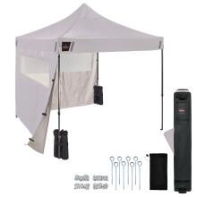 Fully assembled tent shown with window sidewalls and interior layout. Includes weight bags ground stakes ropes and roller storage bag for setup and transport .
