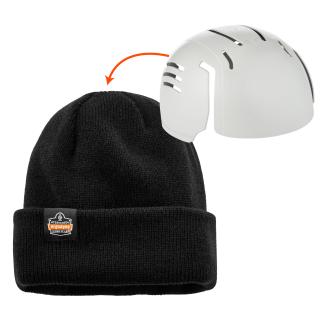N-Ferno 6811ZI Zippered Rib Knit Beanie Hat And Bump Cap Insert
