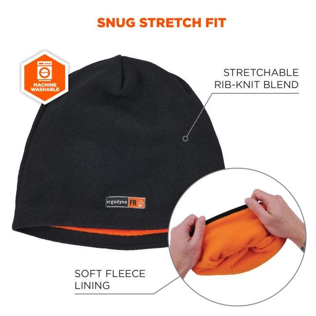 Snug stretch fit: stretchable rib-knit blend. Soft fleece lining. Machine washable
