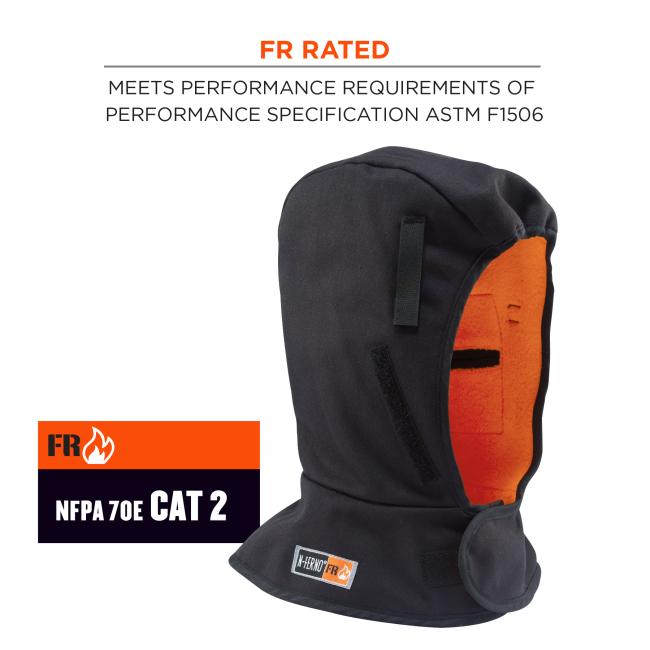 FR rated: meets performance requirements of performance specification. FR: NFPA 70E CAT 2