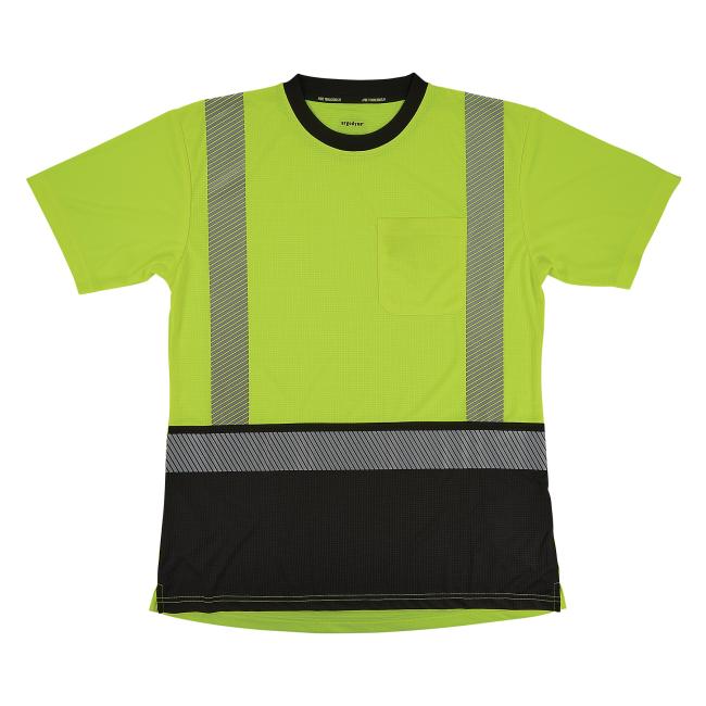 Front of lime class 2 womens hi-vis short sleeve t-shirt