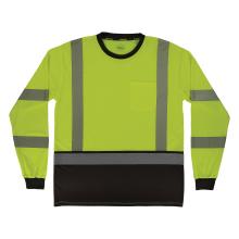 Front of lime class 3 hi-vis long sleeve t-shirt