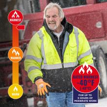 Jacket is rated warmest to -40 degrees fahrenheit or -40 degrees celsius.