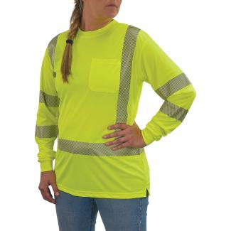 GloWear 8387 Women’s Performance Hi-Vis Long Sleeve T-Shirt - Type R, Class 3